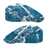 Hawaii Japanese Culture Blue Jeff Hat Spring Cranes Aloha Pattern LT01 - Polynesian Pride
