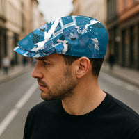 Hawaii Japanese Culture Blue Jeff Hat Spring Cranes Aloha Pattern LT01 - Polynesian Pride
