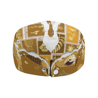 Hawaii Japanese Culture Gold Jeff Hat Spring Cranes Aloha Pattern LT01 - Polynesian Pride