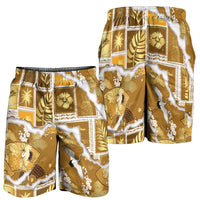 Hawaii Japanese Culture Gold Shorts for Men Spring Cranes Aloha Pattern