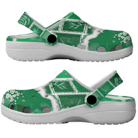 Hawaii Japanese Culture Green Clogs Shoes Spring Cranes Aloha Pattern LT01 - Polynesian Pride