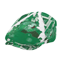 Hawaii Japanese Culture Green Jeff Hat Spring Cranes Aloha Pattern LT01 - Polynesian Pride