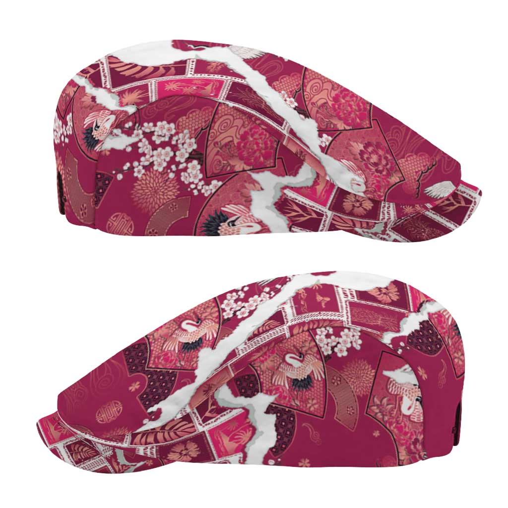 Hawaii Japanese Culture Pink Jeff Hat Spring Cranes Aloha Pattern LT01 - Polynesian Pride