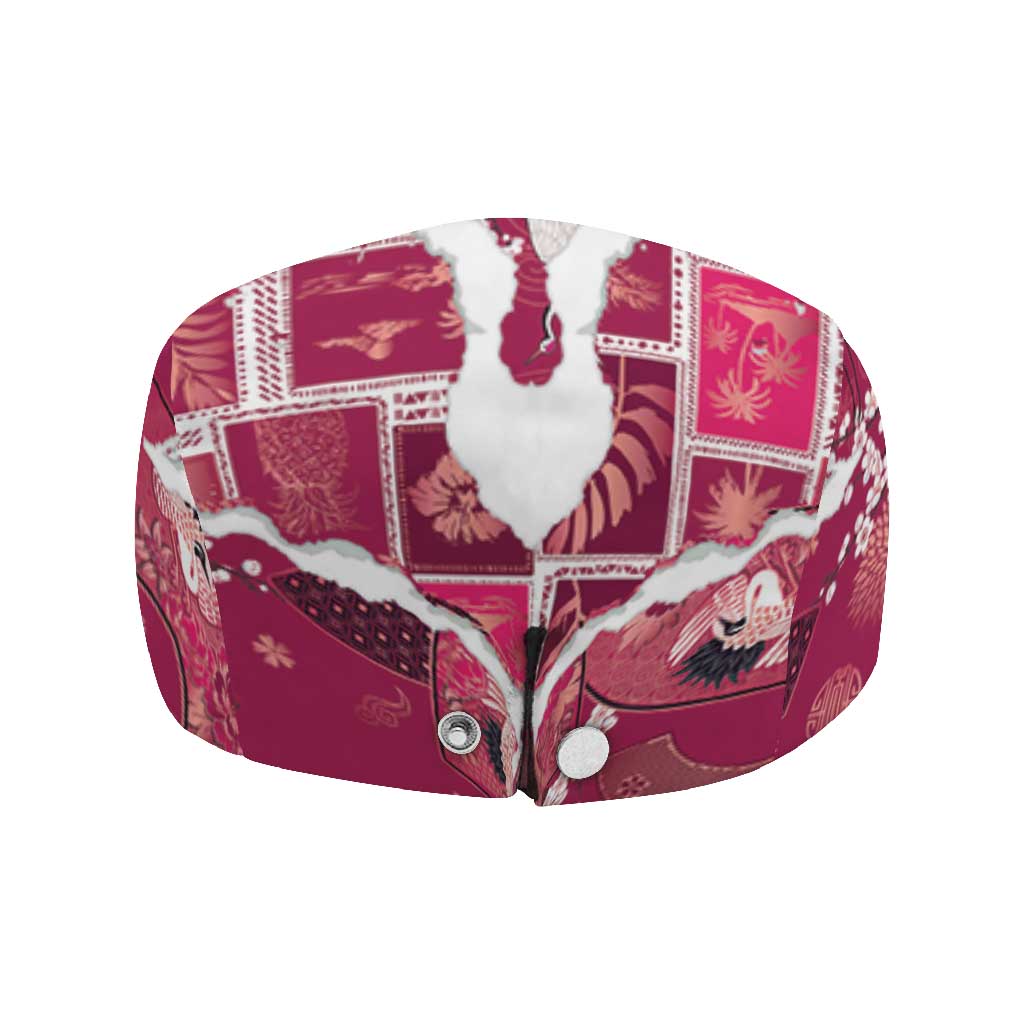 Hawaii Japanese Culture Pink Jeff Hat Spring Cranes Aloha Pattern LT01 - Polynesian Pride