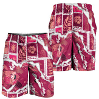 Hawaii Japanese Culture Pink Shorts for Men Spring Cranes Aloha Pattern LT01 - Polynesian Pride