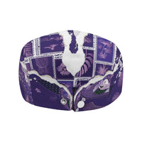 Hawaii Japanese Culture Purple Jeff Hat Spring Cranes Aloha Pattern LT01 - Polynesian Pride