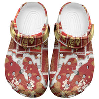 Hawaii Japanese Culture Red Clogs Shoes Spring Cranes Aloha Pattern LT01 Red - Polynesian Pride