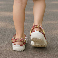 Hawaii Japanese Culture Red Clogs Shoes Spring Cranes Aloha Pattern LT01 - Polynesian Pride