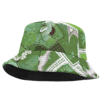 Hawaii Japanese Culture Sage Green Bucket Hat Spring Cranes Aloha Pattern LT01 One Size Sage - Polynesian Pride