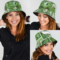 Hawaii Japanese Culture Sage Green Bucket Hat Spring Cranes Aloha Pattern LT01 - Polynesian Pride