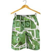 Hawaii Japanese Culture Sage Green Shorts for Men Spring Cranes Aloha Pattern LT01 - Polynesian Pride