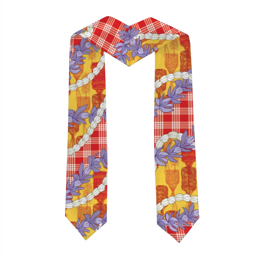 Hawaii Kahili Palaka Motifs Graduation Stole Hawaiian Honohono Pikake Lei LT14 - Polynesian Pride