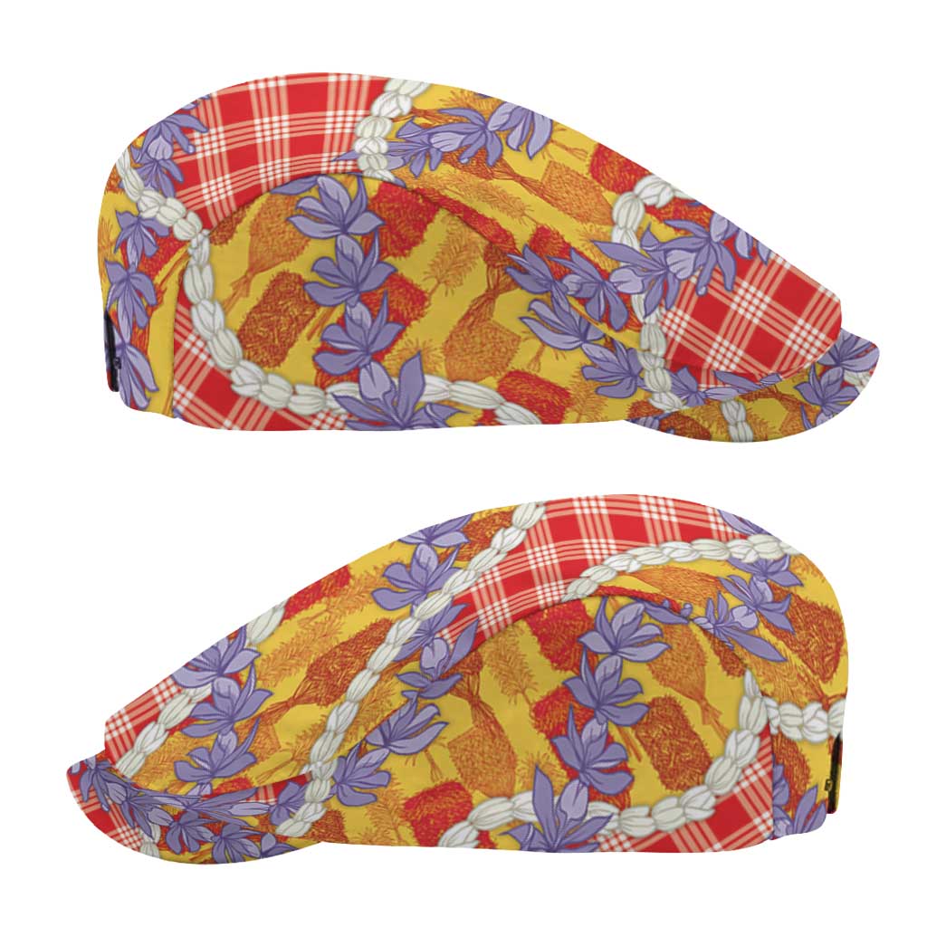 Hawaii Kahili Palaka Motifs Jeff Hat Hawaiian Honohono Pikake Lei LT14 - Polynesian Pride
