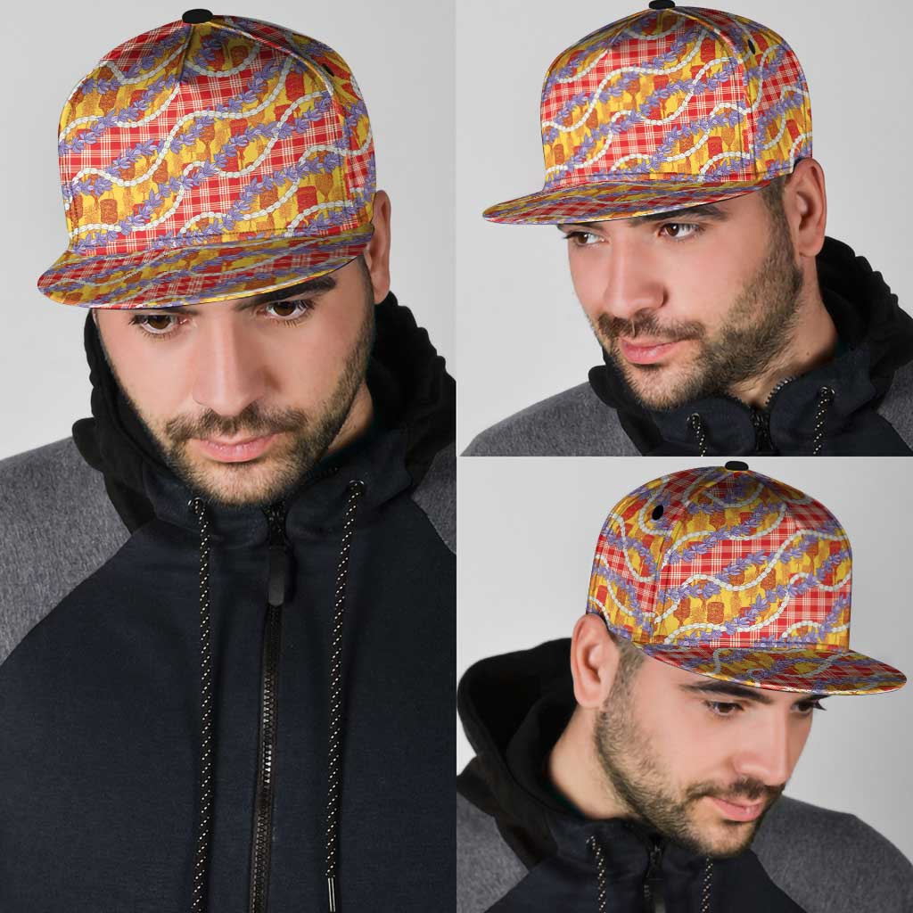Hawaii Kahili Palaka Motifs Snapback Cap Hawaiian Honohono Pikake Lei LT14 - Polynesian Pride
