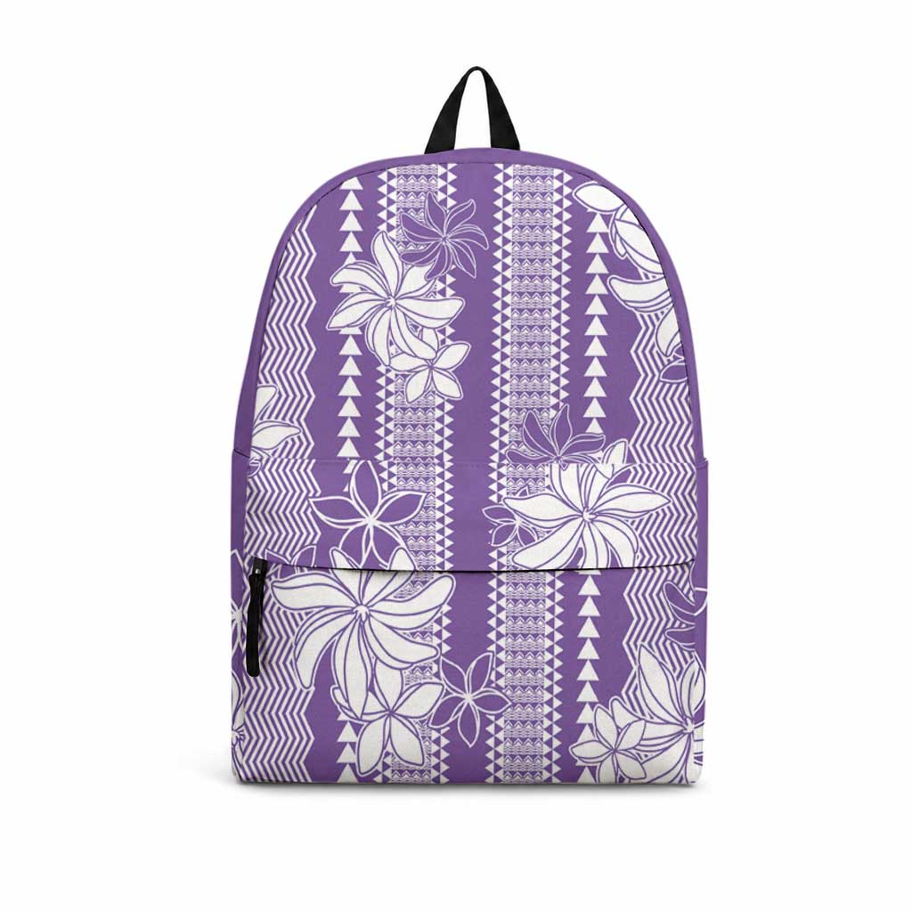Hawaii Kakau Tribal Backpack With Purple Tiare LT05 Purple - Polynesian Pride