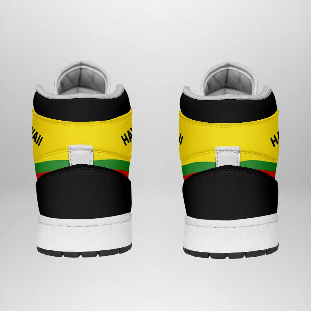 Hawaii Kanaka Maoli High Sneakers AJ1 Flag Inspired LT05 - Polynesian Pride