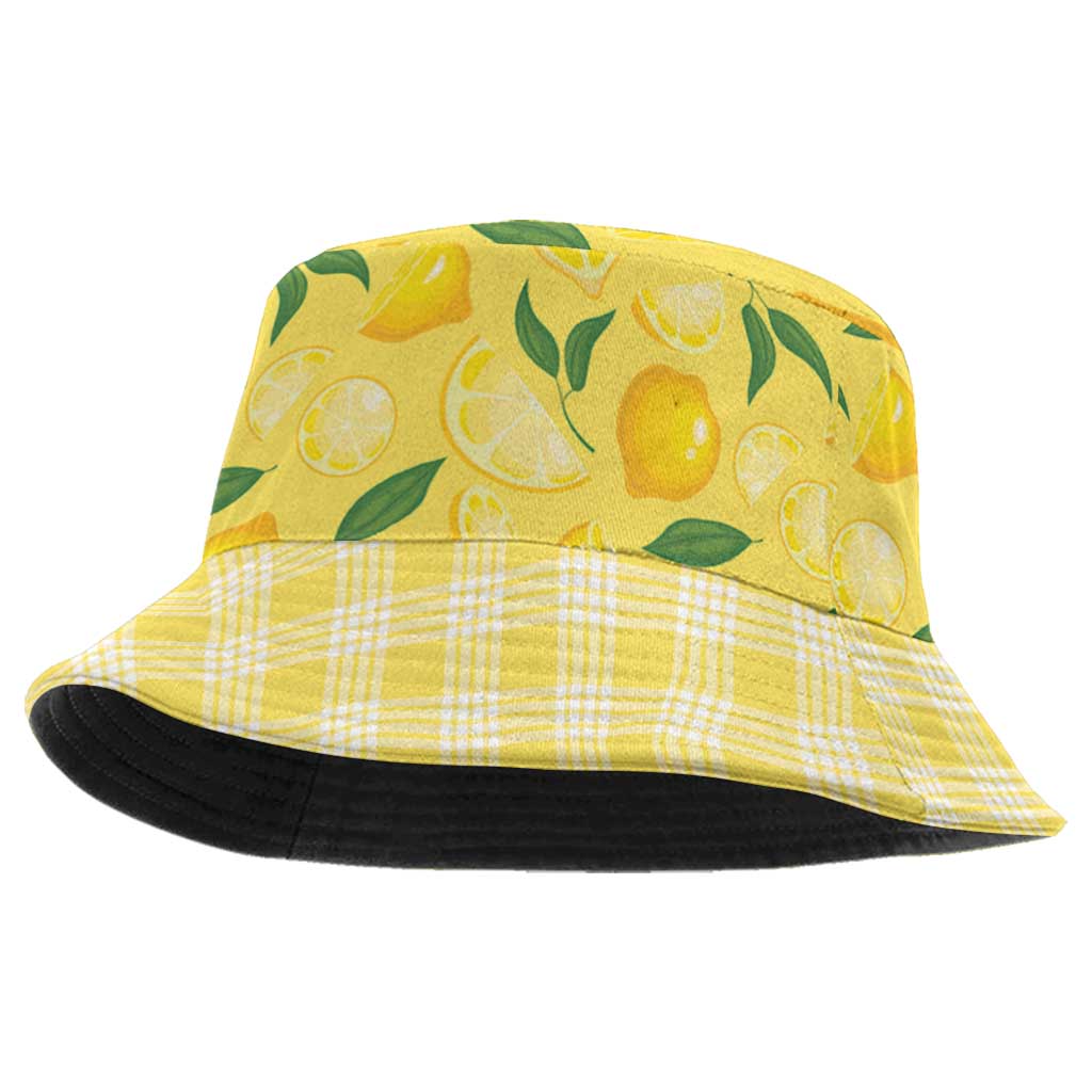 Hawaii Lemon Palaka Bucket Hat Striped Stylized LT01 One Size Yellow - Polynesian Pride