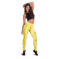 Hawaii Lemon Palaka Leggings Striped Stylized LT01 - Polynesian Pride