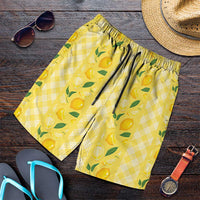 Hawaii Lemon Palaka Shorts for Men Striped Stylized LT01 Yellow - Polynesian Pride