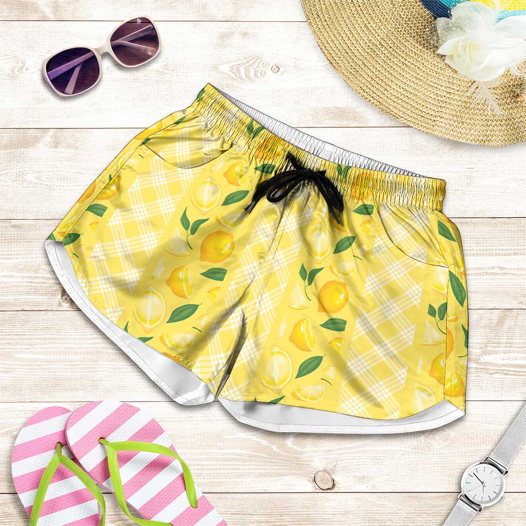 Hawaii Lemon Palaka Shorts for Women Striped Stylized LT01 Yellow - Polynesian Pride
