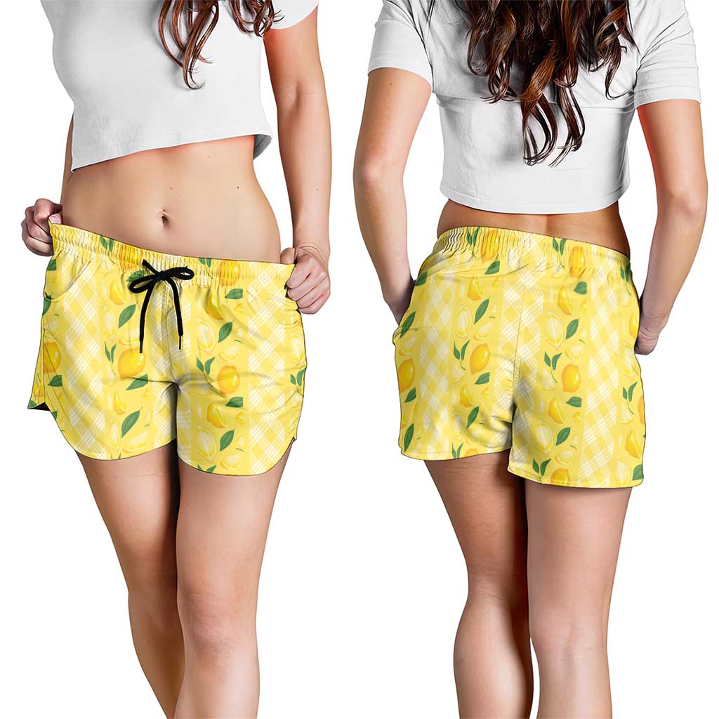 Hawaii Lemon Palaka Shorts for Women Striped Stylized LT01 - Polynesian Pride