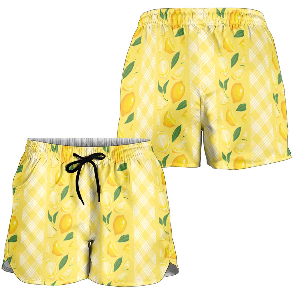 Hawaii Lemon Palaka Shorts for Women Striped Stylized LT01 - Polynesian Pride