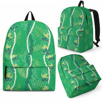 Hawaii Maile Lei Backpack With Green Monstera Pattern LT05 - Polynesian Pride