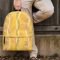 Hawaii Maile Lei Backpack With Yellow Monstera Pattern LT05 - Polynesian Pride