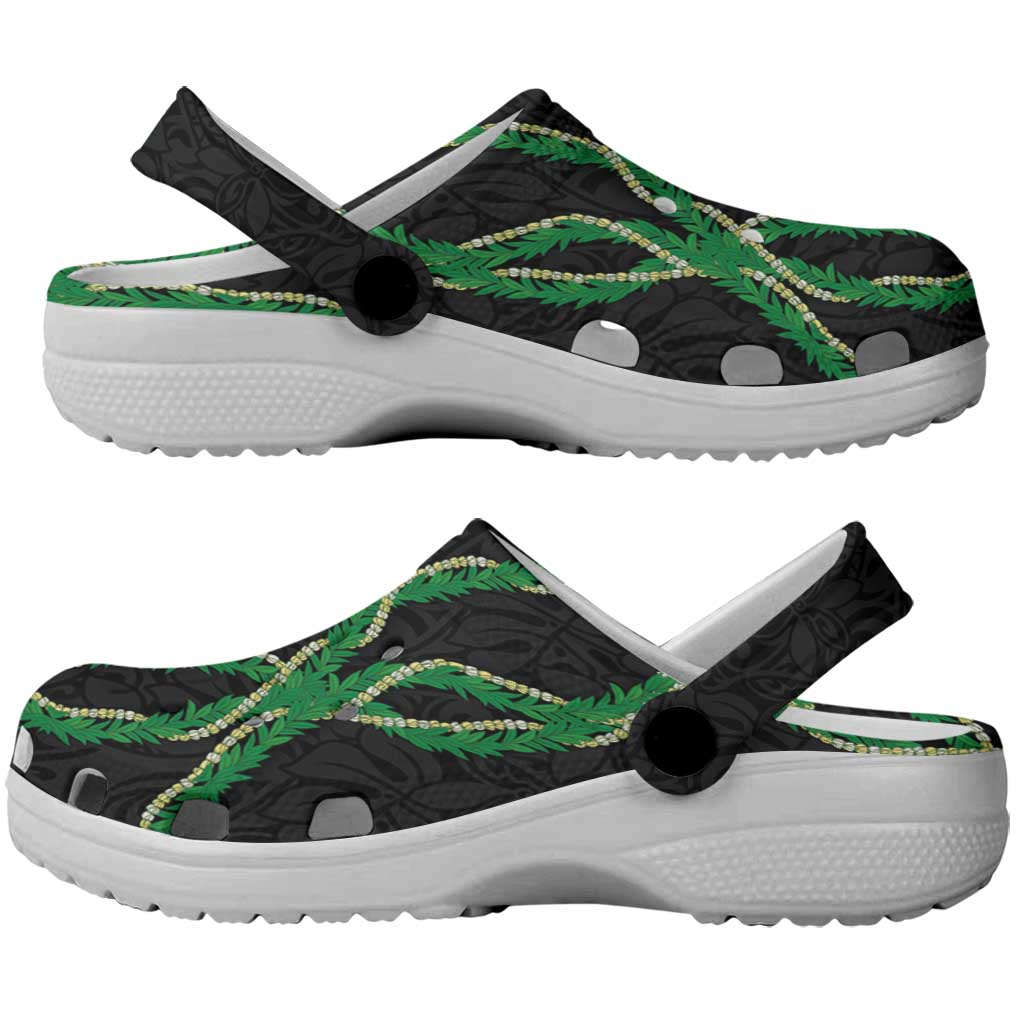 Hawaii Maile Lei Clogs Shoes Aloha Black Color LT03 - Polynesian Pride