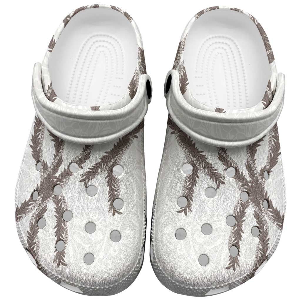 Hawaii Maile Lei Clogs Shoes Aloha The Grey Color LT03 Grey - Polynesian Pride