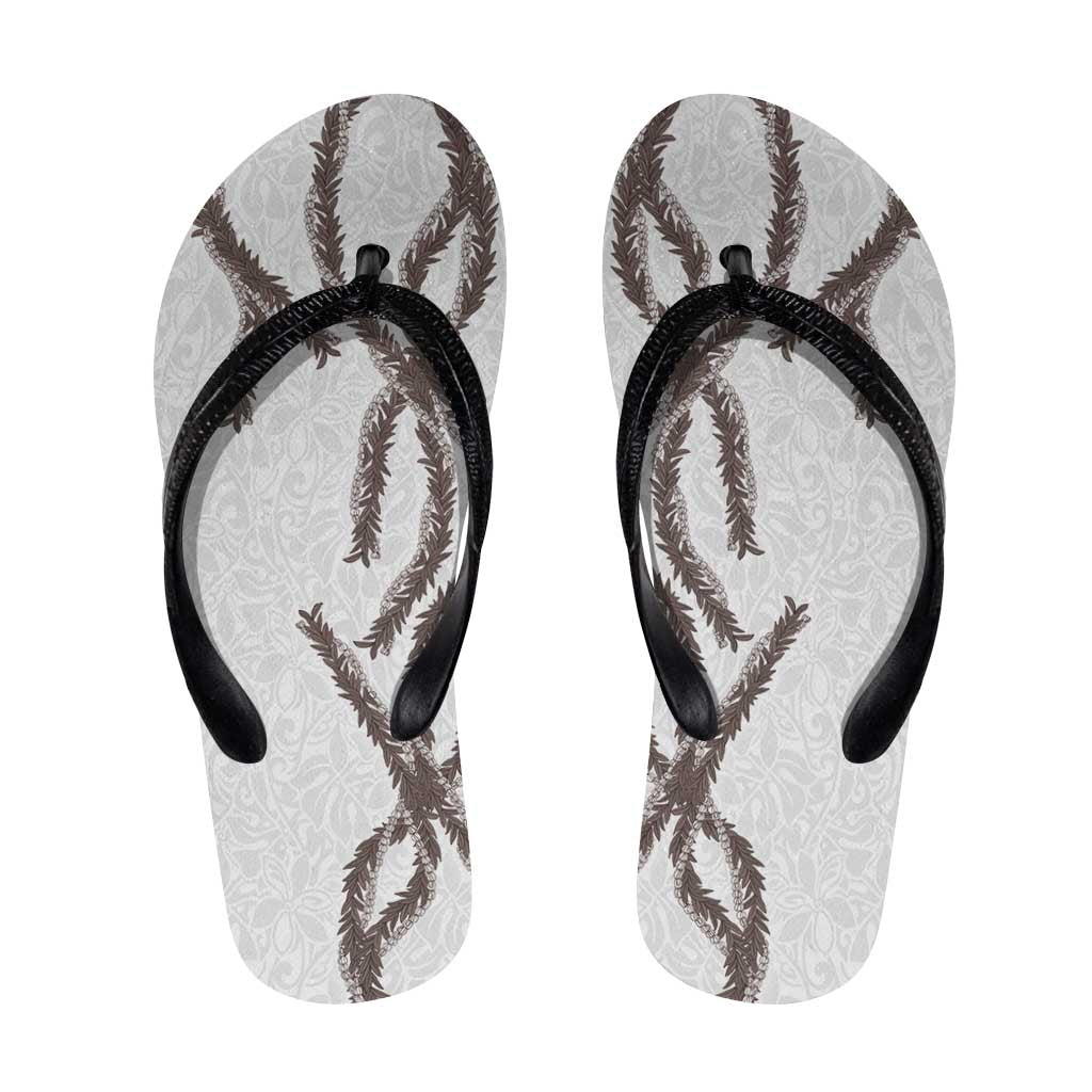 Hawaii Maile Lei Flip Flops Aloha The Grey Color LT03 Grey - Polynesian Pride