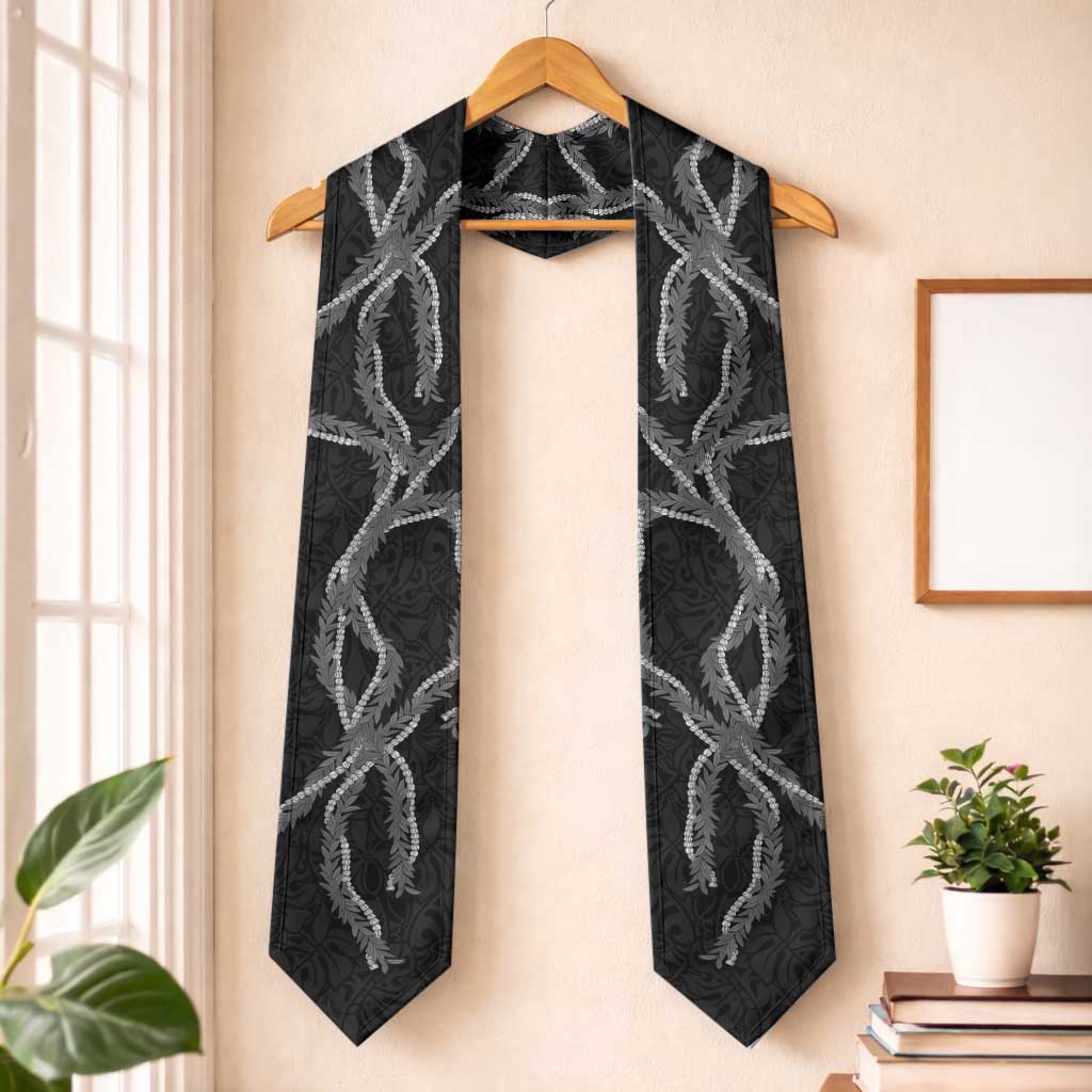 Hawaii Maile Lei Graduation Stole Aloha Grayscale Color LT03 One Size Grey - Polynesian Pride
