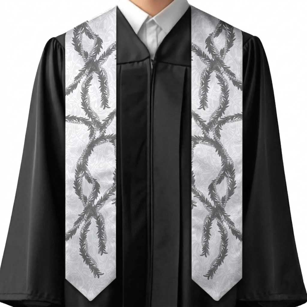 Hawaii Maile Lei Graduation Stole Aloha The Grey Color LT03 - Polynesian Pride