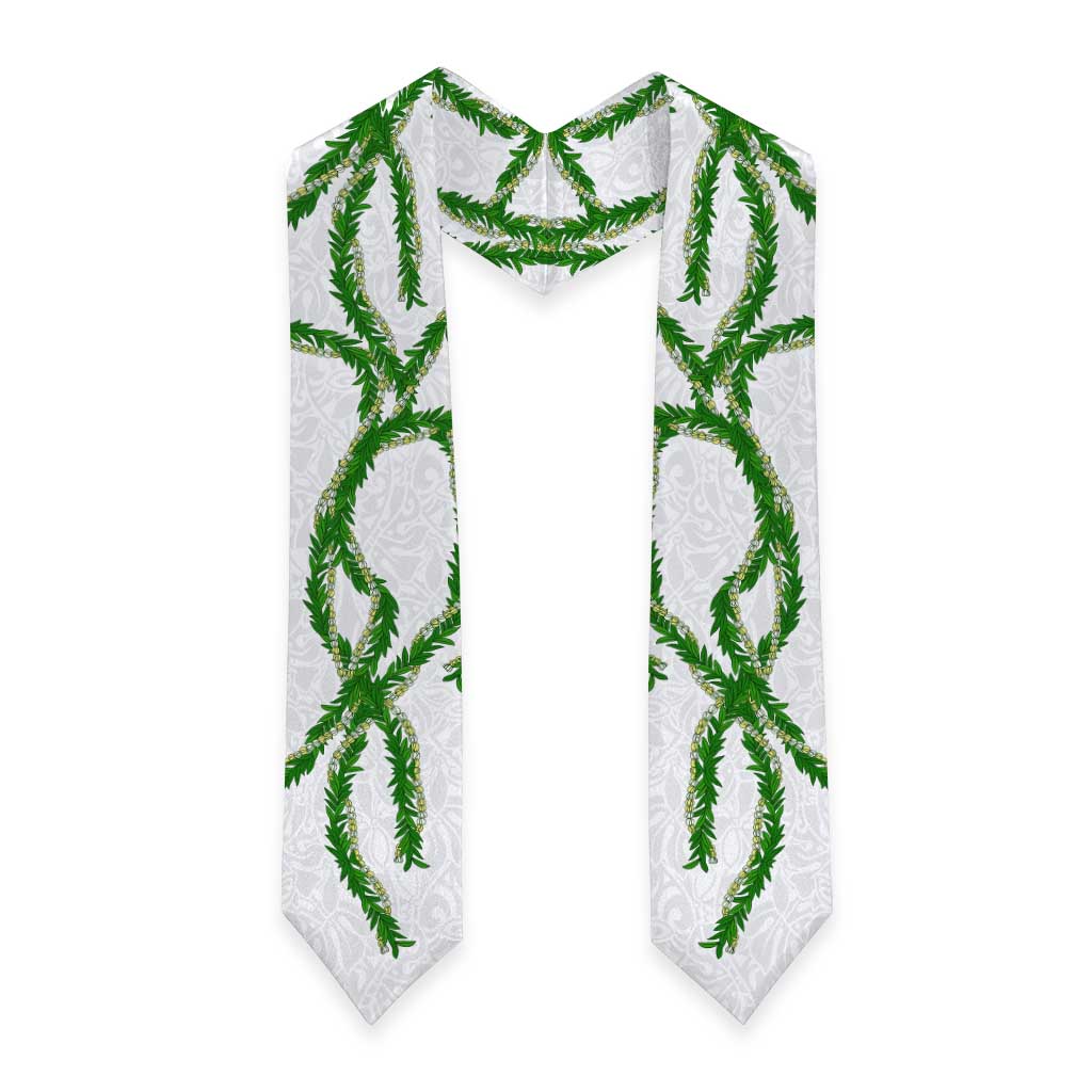 Hawaii Maile Lei Graduation Stole Aloha White Color LT03 - Polynesian Pride
