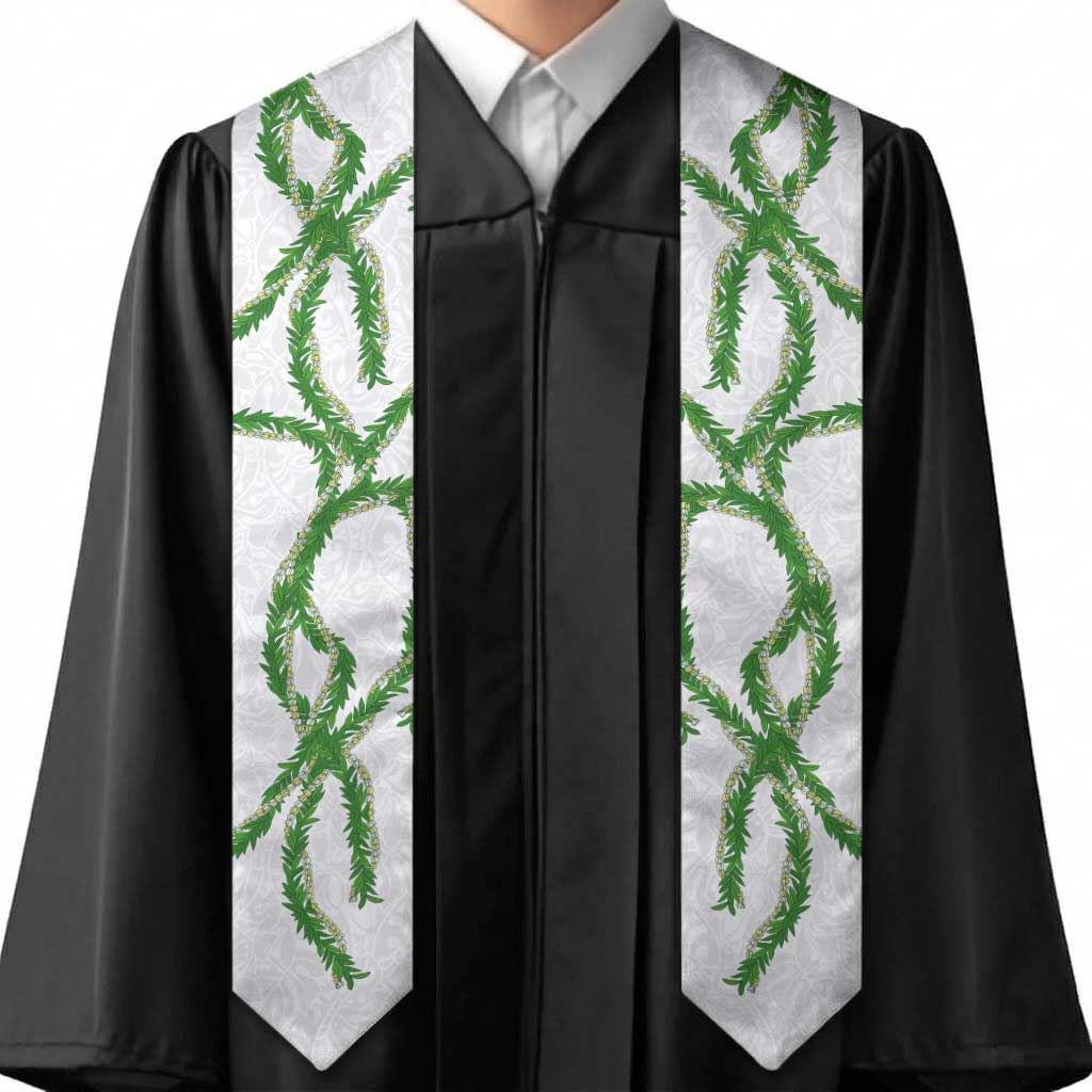 Hawaii Maile Lei Graduation Stole Aloha White Color LT03 - Polynesian Pride