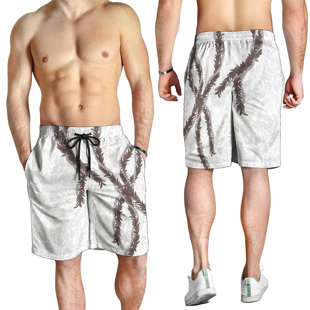Hawaii Maile Lei Shorts for Men Aloha The Grey Color LT03 - Polynesian Pride