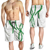 Hawaii Maile Lei Shorts for Men Aloha White Color LT03 - Polynesian Pride