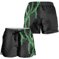 Hawaii Maile Lei Shorts for Women Aloha Black Color LT03 - Polynesian Pride