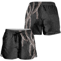 Hawaii Maile Lei Shorts for Women Aloha Grayscale Color LT03 - Polynesian Pride