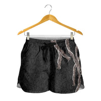 Hawaii Maile Lei Shorts for Women Aloha Grayscale Color LT03 - Polynesian Pride