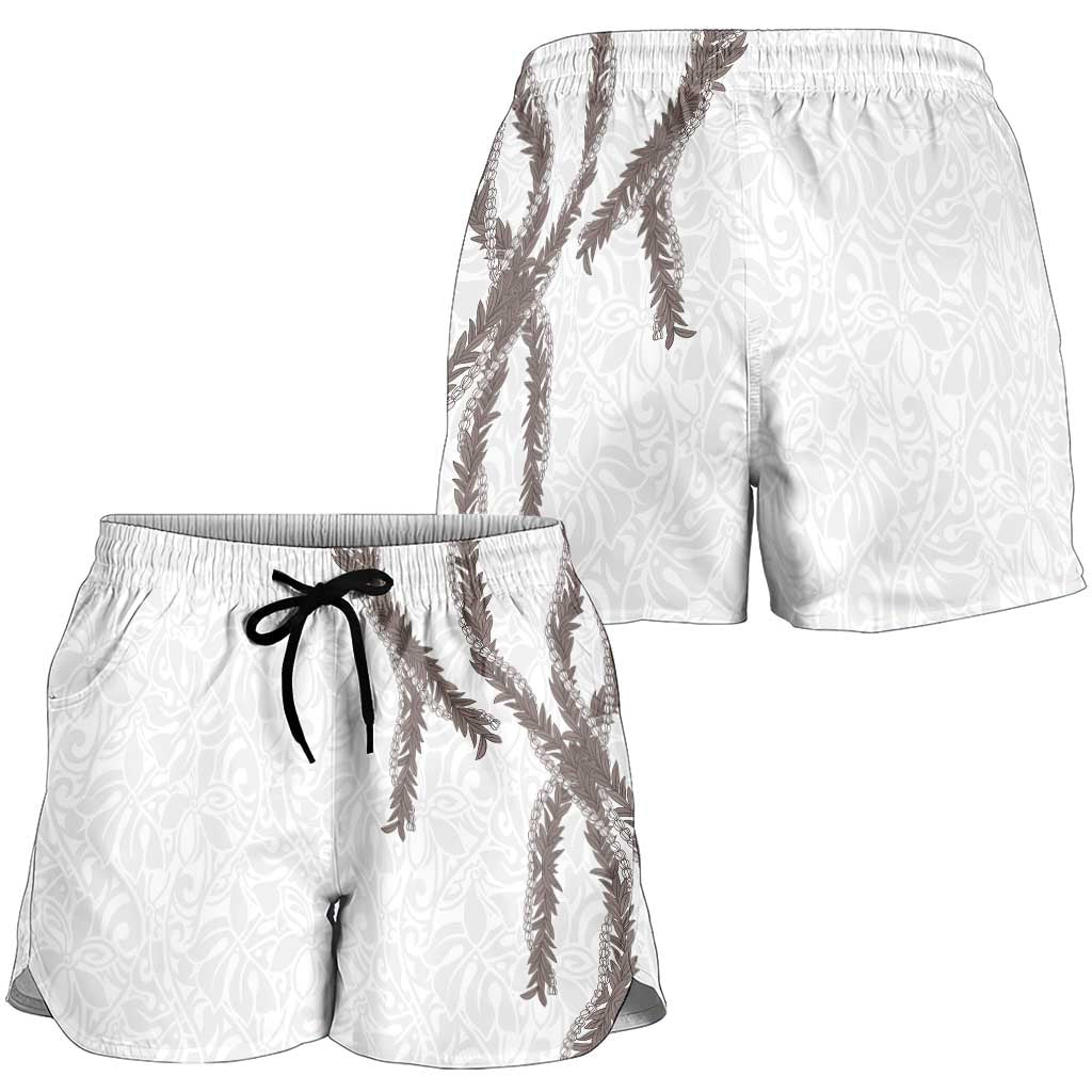 Hawaii Maile Lei Shorts for Women Aloha The Grey Color LT03 - Polynesian Pride