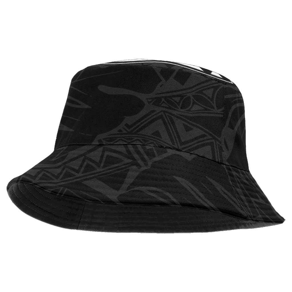 Hawaii Map Flag Spirit Bucket Hat Flag Polynesian Pattern LT01 One Size Black - Polynesian Pride