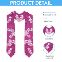 Hawaii Monstera Deliciosa Graduation Stole Pink Plumeria Polynesian Pattern LT05 - Polynesian Pride