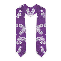 Hawaii Monstera Deliciosa Graduation Stole Purple Plumeria Polynesian Pattern LT05 - Polynesian Pride