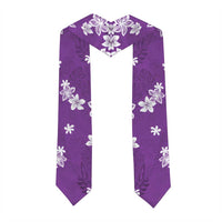 Hawaii Monstera Deliciosa Graduation Stole Purple Plumeria Polynesian Pattern LT05 - Polynesian Pride