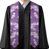 Hawaii Monstera Deliciosa Graduation Stole Purple Plumeria Polynesian Pattern LT05 - Polynesian Pride