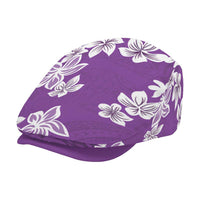 Hawaii Monstera Deliciosa Jeff Hat Purple Plumeria Polynesian Pattern - Polynesian Pride