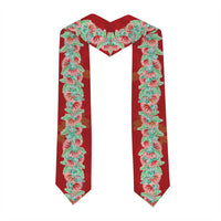 Hawaii Ohia Lehua Graduation Stole Tropical Vibes Crimson LT05 - Polynesian Pride