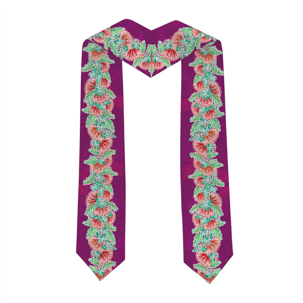 Hawaii Ohia Lehua Graduation Stole Tropical Vibes Fuchsia LT05 - Polynesian Pride