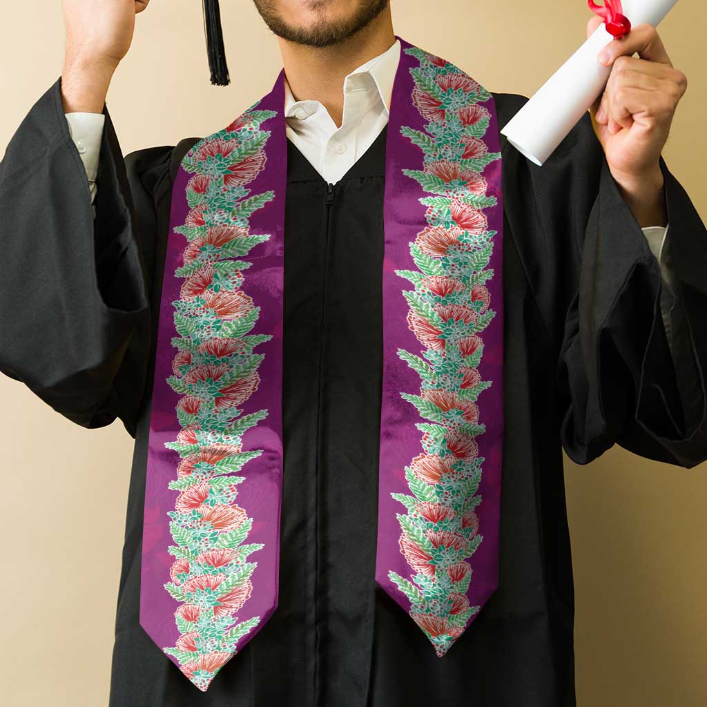 Hawaii Ohia Lehua Graduation Stole Tropical Vibes Fuchsia LT05 - Polynesian Pride